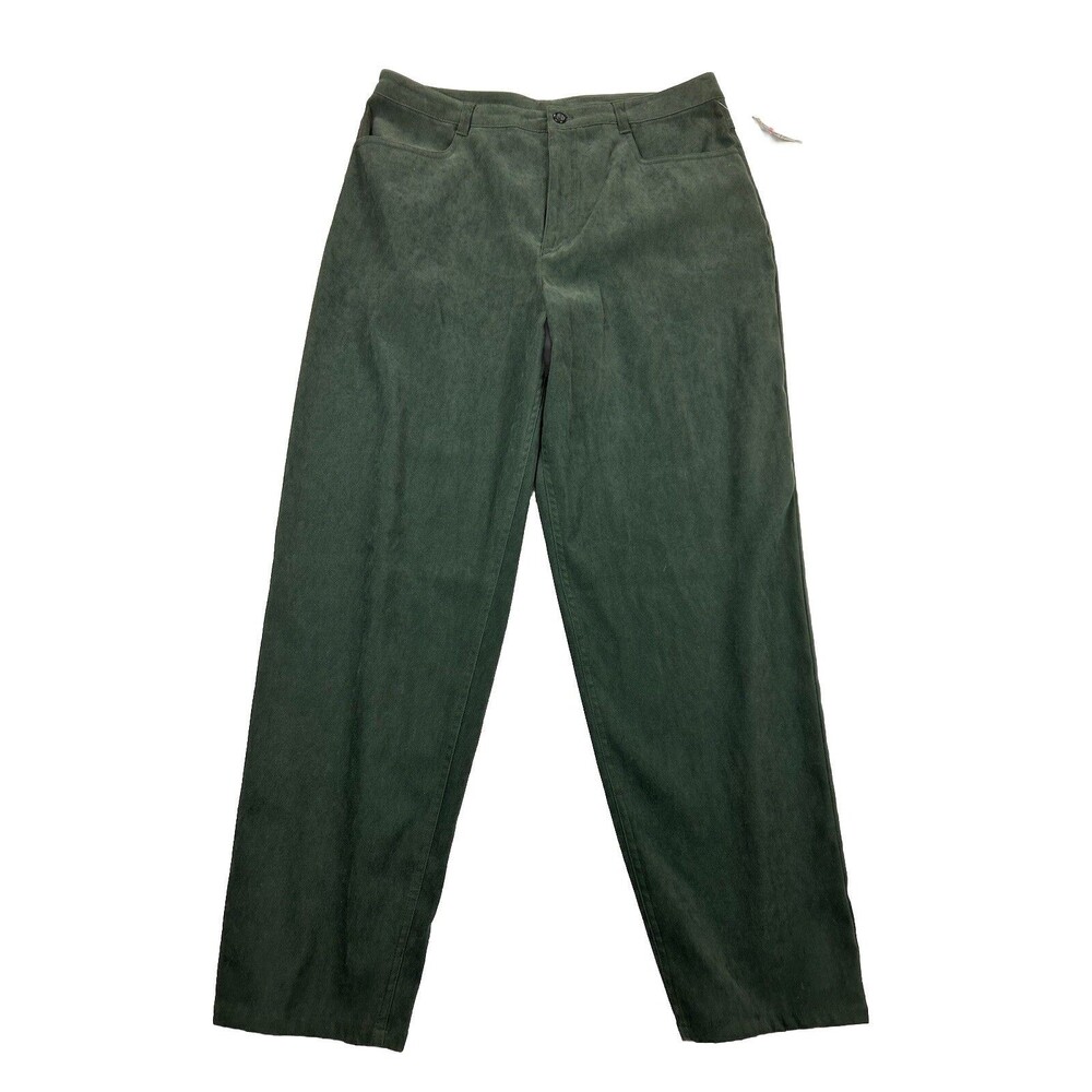 Vintage Talbots Stretch Petites Pants Womens 14p Green Polyester Spandex New